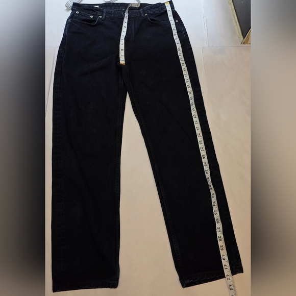 ZARA mens Straight Leg, High Waist, Dark Wash Jeans 34 - Picture 5 of 12